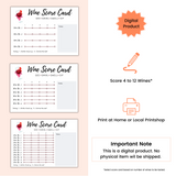 Printable wine tasting scorecard