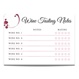 Wine tasting notes scorecard