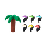 Toucan Drink Charms & Palm Tree Bottle Stopper Set